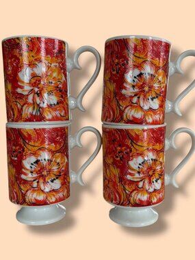 MCM Stacking Mugs - Orange, Yellow & Red